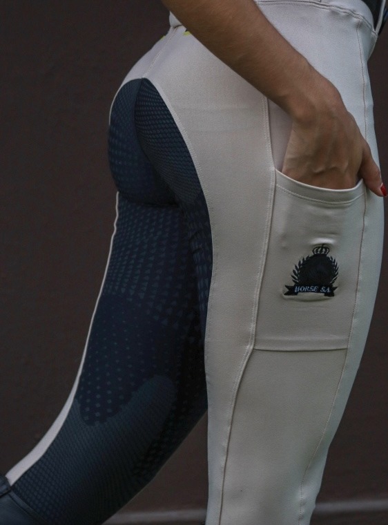 Culote Hipismo Prova Areia e Preto Legging Horse SA